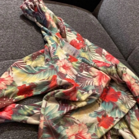 Sol Angeles Floral Print Kids Tracksuit Velour Pullover Hoodie and pants size 10 - Picture 6 of 6